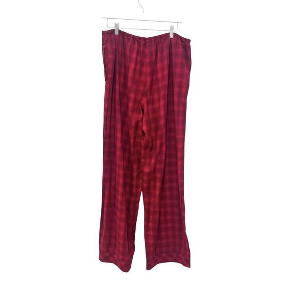 Victoria's Secret Pajama Set Womens Large Red Plaid Long Sleeve Button Up Lounge - Picture 5 of 12
